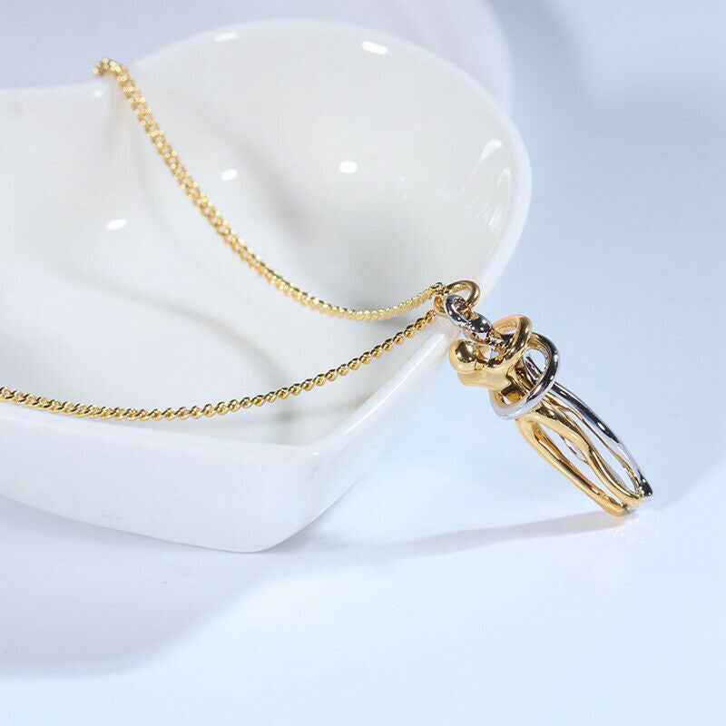 Affectionate Hug Couples Necklace Valentine'S Day Embrace Chain Unisex Jewelry