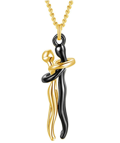 Affectionate Hug Couples Necklace Valentine'S Day Embrace Chain Unisex Jewelry